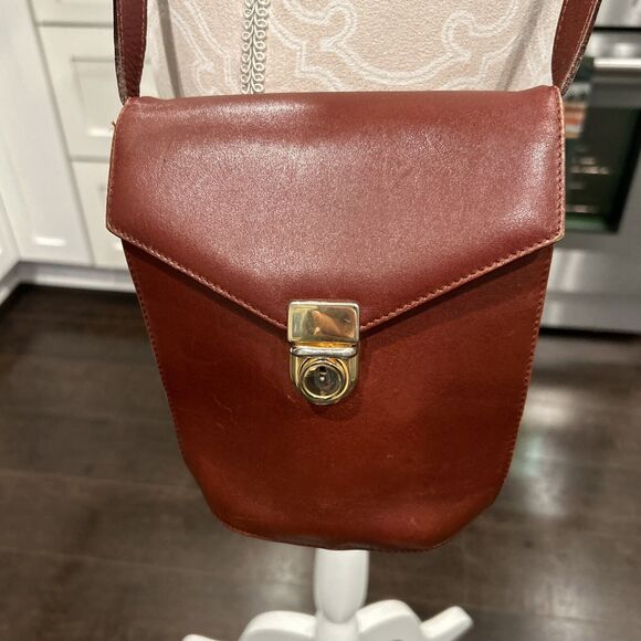 Cole Haan Brown Crossbody Bag Bucket Flap Clasp Limited Edition - Picture 1 of 16